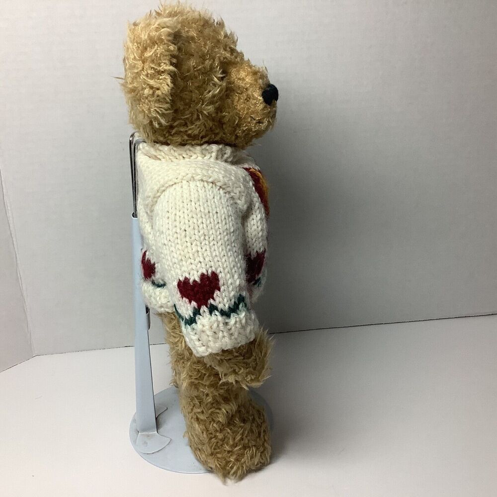 Ty Attic Treasures Collection 1998 "Heartly" With Sweater & Tag 12" Bear - Picture 3 of 7